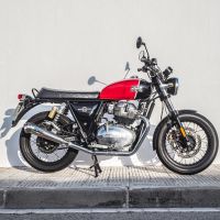 Esapament GPR compatibil cu Royal Enfield Interceptor 650 2019 Evacuare cu dublă omologare legală, inclusiv db killer detașabile, coturi de legătură și catalizatori,Powercone Evo