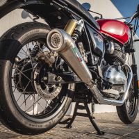 Esapament GPR compatibil cu Royal Enfield Interceptor 650 2019 Evacuare cu dublă omologare legală, inclusiv db killer detașabile, coturi de legătură și catalizatori,Powercone Evo