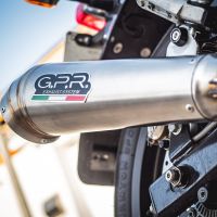 Esapament GPR compatibil cu Royal Enfield Interceptor 650 2019 Evacuare cu dublă omologare legală, inclusiv db killer detașabile, coturi de legătură și catalizatori,Powercone Evo