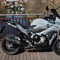 Exhaust compatible with Bmw S 1000 XR -M 2020-2025, Furore Evo4 Nero, Homologated legal slip-on exhaust including removable db killer and link pipe