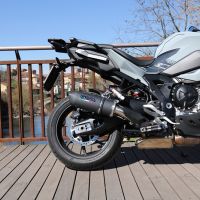 Exhaust compatible with Bmw S 1000 XR -M 2020-2025, Furore Evo4 Nero, Homologated legal slip-on exhaust including removable db killer and link pipe