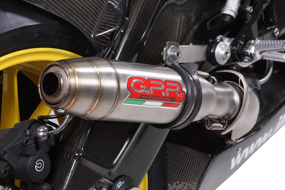 Esapament GPR compatibil cu Bmw S 1000 Rr  2009 Evacuare slip-on omologata, inclusiv db killer detașabil și cot de legătură,Deeptone Inox