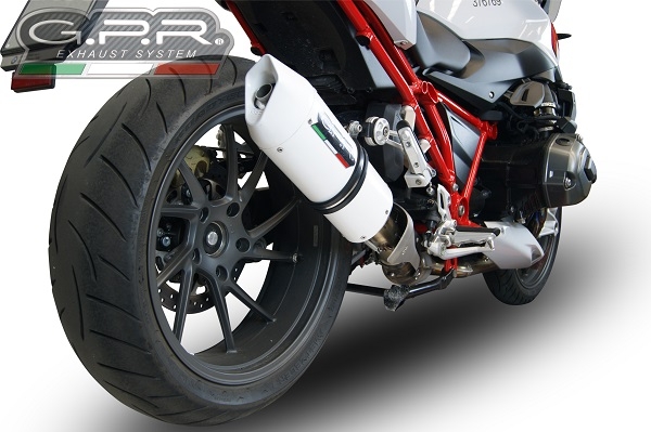 Esapament GPR compatibil cu Bmw R 1200 R 2015 Lc 2017 Evacuare slip-on omologata, inclusiv db killer detașabil și cot de legătură,Albus Evo4
