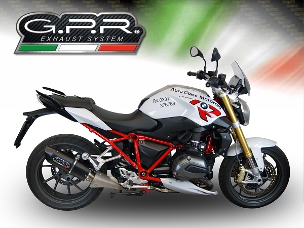 Esapament GPR compatibil cu Bmw R 1200 R 2015 Lc 2015 Evacuare slip-on omologata, inclusiv db killer detașabil și cot de legătură,Furore Nero