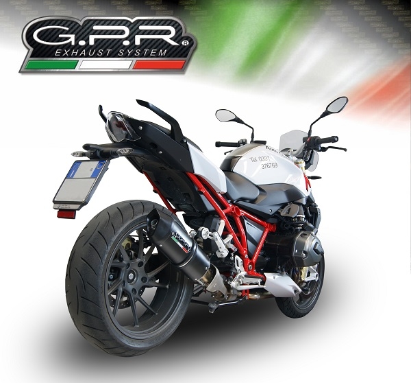 Esapament GPR compatibil cu Bmw R 1200 Rs Lc 2017 Evacuare slip-on omologata, inclusiv db killer detașabil și cot de legătură,Furore Evo4 Nero