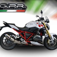 Esapament GPR compatibil cu Bmw R 1200 R Lc 2017 Evacuare slip-on omologata, inclusiv db killer detașabil și cot de legătură,New Grand Prix Evo Titanium