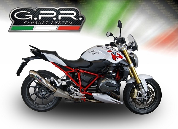 Esapament GPR compatibil cu Bmw R 1200 R 2015 Lc 2015 Evacuare slip-on omologata, inclusiv db killer detașabil și cot de legătură,Powercone Evo