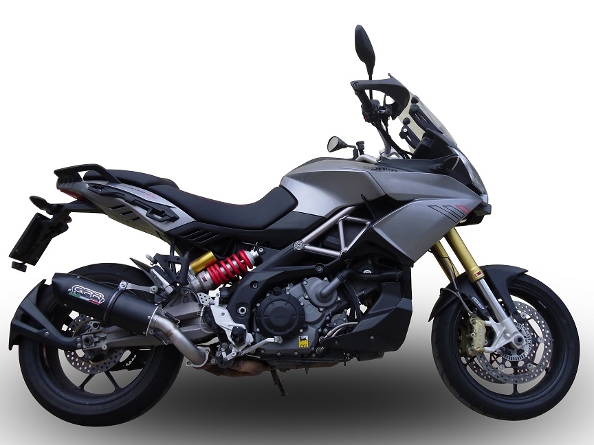 Esapament GPR compatibil cu Aprilia Caponord 1200 2013 Evacuare slip-on omologata, inclusiv db killer detașabil și cot de legătură,Furore Nero