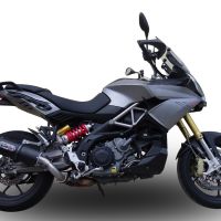 Esapament GPR compatibil cu Aprilia Caponord 1200 2013 Evacuare slip-on omologata, inclusiv db killer detașabil și cot de legătură,Furore Nero