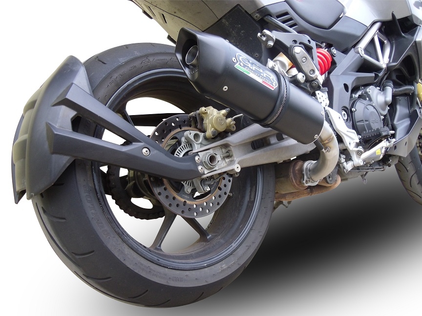 Esapament GPR compatibil cu Aprilia Caponord 1200 2013 Evacuare slip-on omologata, inclusiv db killer detașabil și cot de legătură,Furore Nero