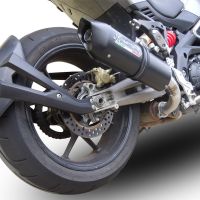 Esapament GPR compatibil cu Aprilia Caponord 1200 2013 Evacuare slip-on omologata, inclusiv db killer detașabil și cot de legătură,Furore Nero