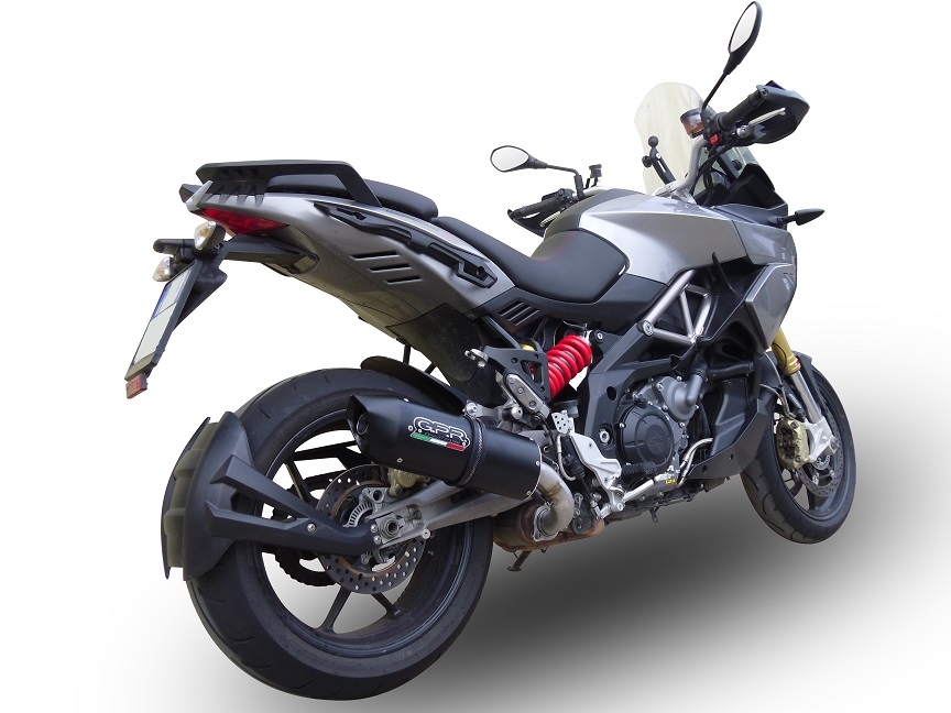 Esapament GPR compatibil cu Aprilia Caponord 1200 2013 Evacuare slip-on omologata, inclusiv db killer detașabil și cot de legătură,Furore Nero
