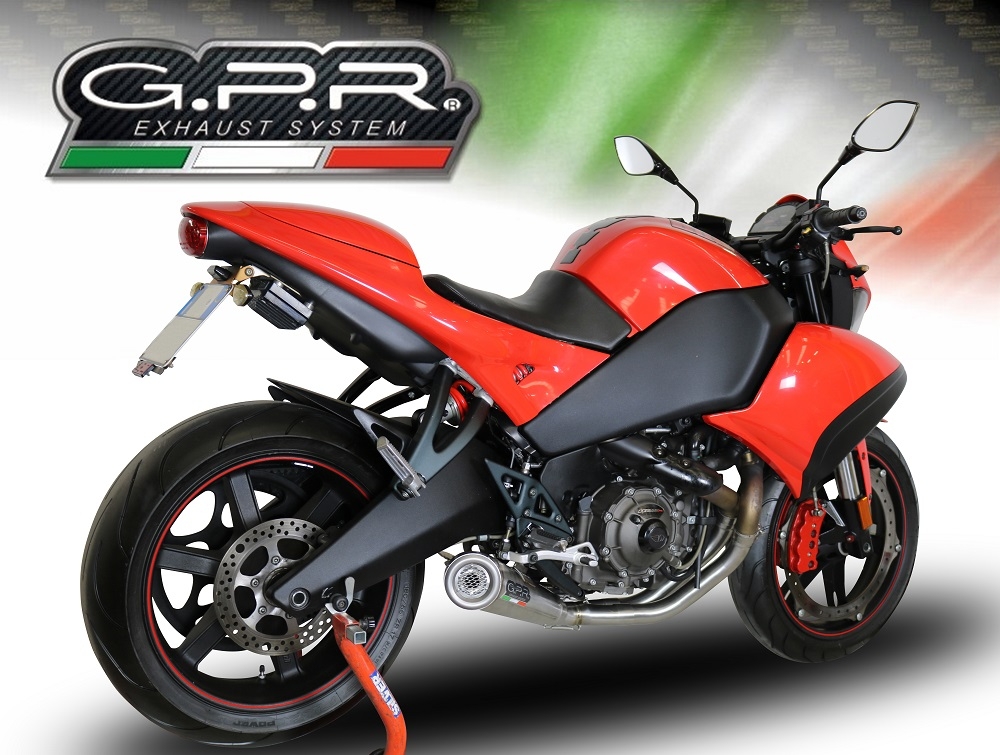 Esapament GPR compatibil cu Buell 1125 R -CR 2005 Sistem de evacuare omologat complet, inclusiv db killer detașabil,Powercone Evo