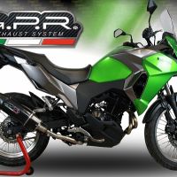 Esapament GPR compatibil cu Kawasaki Versys-X 250 2017 Evacuare slip-on omologata, inclusiv db killer detașabil, cot de legătură și catalizator,Furore Evo4 Nero