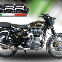 Exhaust compatible with Royal Enfield Continental GT 535 2014-2016, Deeptone Inox, Racing slip-on exhaust, including link pipe and removable db killer