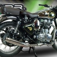 Exhaust compatible with Royal Enfield Continental GT 535 2014-2016, Deeptone Inox, Racing slip-on exhaust, including link pipe and removable db killer