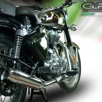 Exhaust compatible with Royal Enfield Continental GT 535 2014-2016, Deeptone Inox, Racing slip-on exhaust, including link pipe and removable db killer