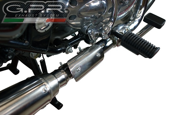 Exhaust compatible with Royal Enfield Continental GT 535 2014-2016, Satinox , Racing slip-on exhausts including link pipe and removable db killer