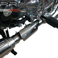 Exhaust compatible with Royal Enfield Continental GT 535 2014-2016, Satinox , Racing slip-on exhausts including link pipe and removable db killer