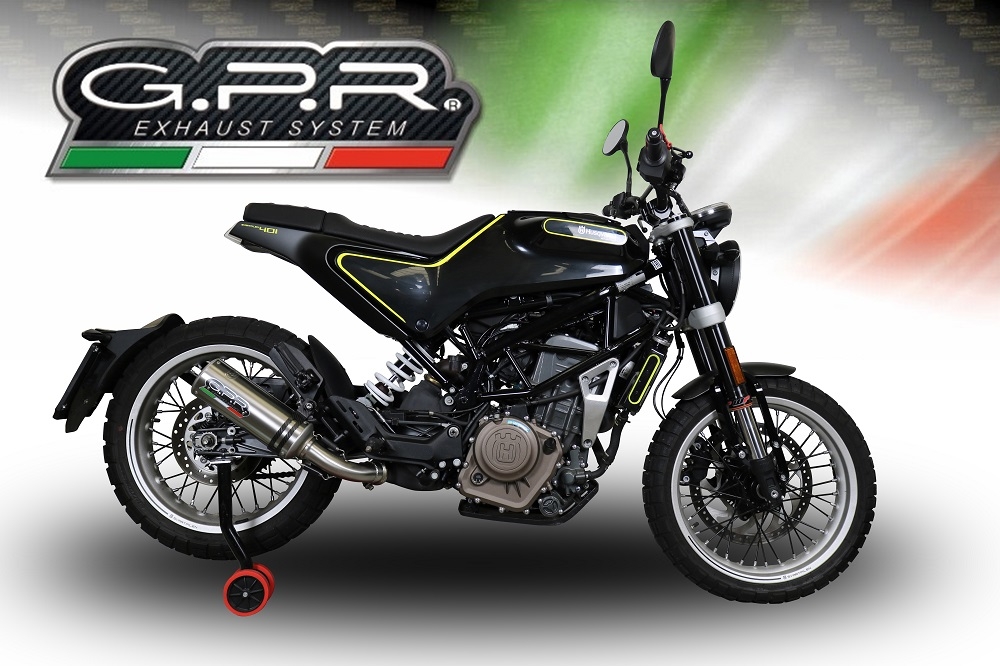 Esapament GPR compatibil cu Husqvarna Vitpilen 401 2018 Evacuare slip-on omologata, inclusiv db killer detașabil și cot de legătură,M3 Inox 