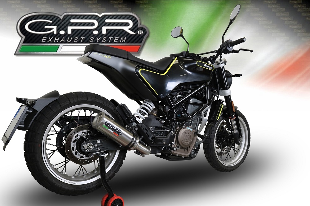 Esapament GPR compatibil cu Husqvarna Vitpilen 401 2018 Evacuare slip-on omologata, inclusiv db killer detașabil și cot de legătură,M3 Inox 