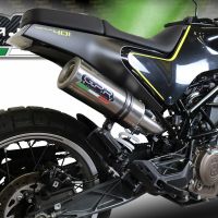 Exhaust compatible with Husqvarna Svartpilen 401 2018-2019, M3 Titanium Natural, Homologated legal Mid-full system exhaust, including removable db killer and catalyst