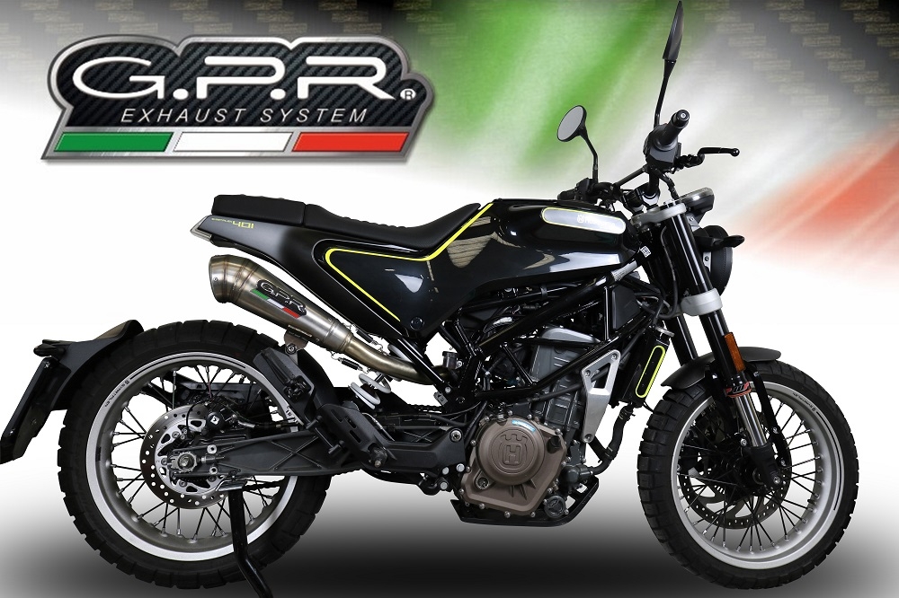 Esapament GPR compatibil cu Husqvarna Vitpilen 401 2018 Evacuare slip-on omologata, inclusiv db killer detașabil, cot de legătură și catalizator,Powercone Evo