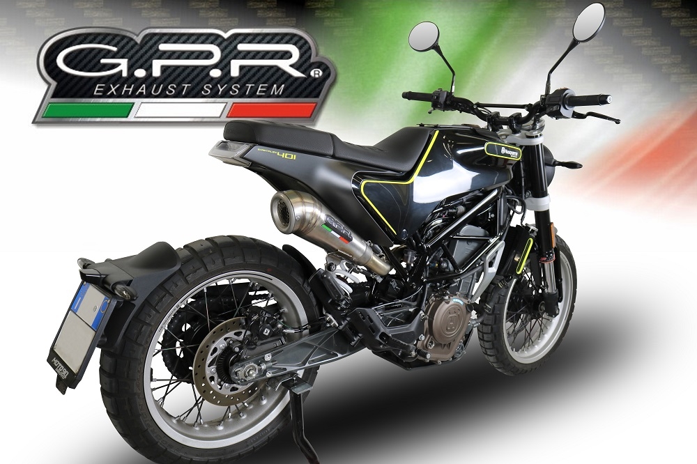 Esapament GPR compatibil cu Husqvarna Vitpilen 401 2018 Evacuare slip-on omologata, inclusiv db killer detașabil, cot de legătură și catalizator,Powercone Evo