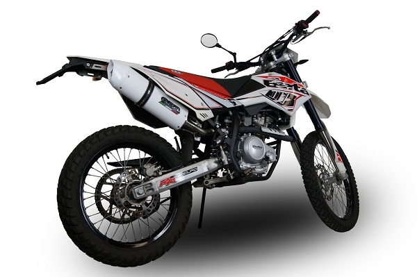 Esapament GPR compatibil cu Beta RR 125 Enduro Lc 4t 2010 Evacuare slip-on omologata, inclusiv db killer detașabil și cot de legătură,Albus Ceramic