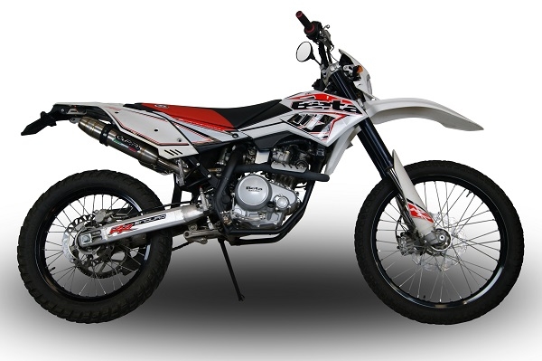 Esapament GPR compatibil cu Beta RR 125 Enduro Lc 4t 2010 Evacuare slip-on omologata, inclusiv db killer detașabil și cot de legătură,Deeptone Inox