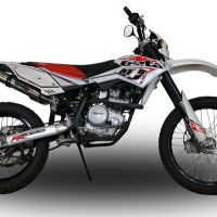Esapament GPR compatibil cu Beta RR 125 Enduro Lc 4t 2010 Evacuare slip-on omologata, inclusiv db killer detașabil și cot de legătură,Deeptone Inox