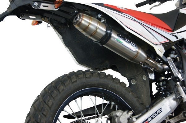 Esapament GPR compatibil cu Beta RR 125 Enduro Lc 4t 2010 Evacuare slip-on omologata, inclusiv db killer detașabil și cot de legătură,Deeptone Inox