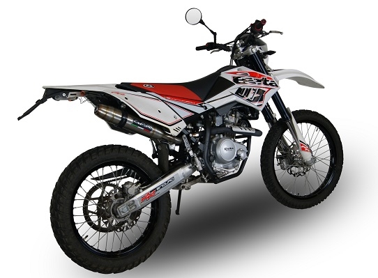 Esapament GPR compatibil cu Beta RR 125 Enduro Lc 4t 2010 Evacuare slip-on omologata, inclusiv db killer detașabil și cot de legătură,Deeptone Inox