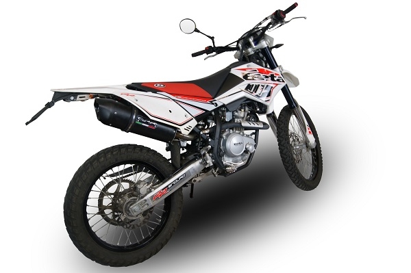Esapament GPR compatibil cu Beta RR 125 Enduro Lc 4t 2010 Evacuare slip-on omologata, inclusiv db killer detașabil și cot de legătură,Furore Poppy