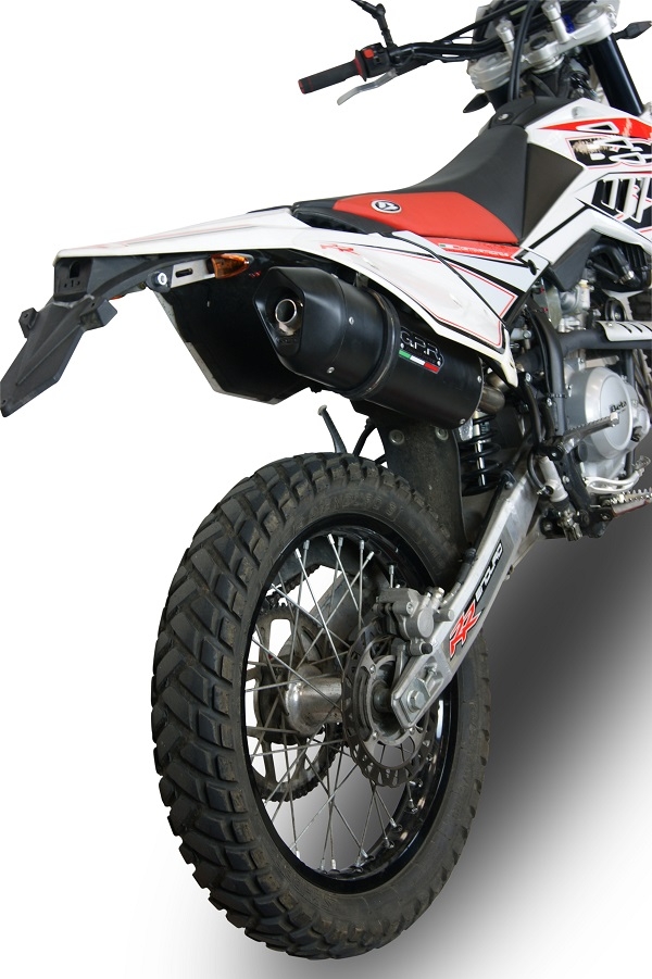 Esapament GPR compatibil cu Beta RR 125 Enduro Lc 4t 2010 Evacuare slip-on omologata, inclusiv db killer detașabil și cot de legătură,Furore Nero