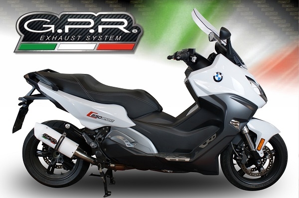 Esapament GPR compatibil cu Bmw C 650 Sport 2016 Evacuare slip-on omologata, inclusiv db killer detașabil și cot de legătură,Albus Evo4