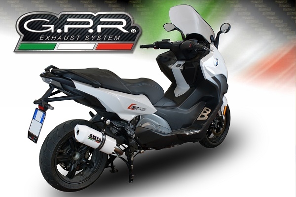 Esapament GPR compatibil cu Bmw C 650 Sport 2016 Evacuare slip-on omologata, inclusiv db killer detașabil și cot de legătură,Albus Evo4