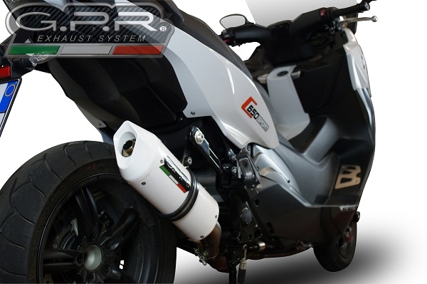 Esapament GPR compatibil cu Bmw C 650 Sport 2016 Evacuare slip-on omologata, inclusiv db killer detașabil și cot de legătură,Albus Evo4