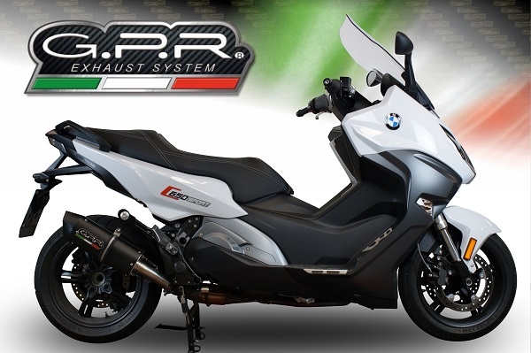 Esapament GPR compatibil cu Bmw C 650 Sport 2016 Evacuare slip-on omologata, inclusiv db killer detașabil și cot de legătură,Furore Evo4 Nero