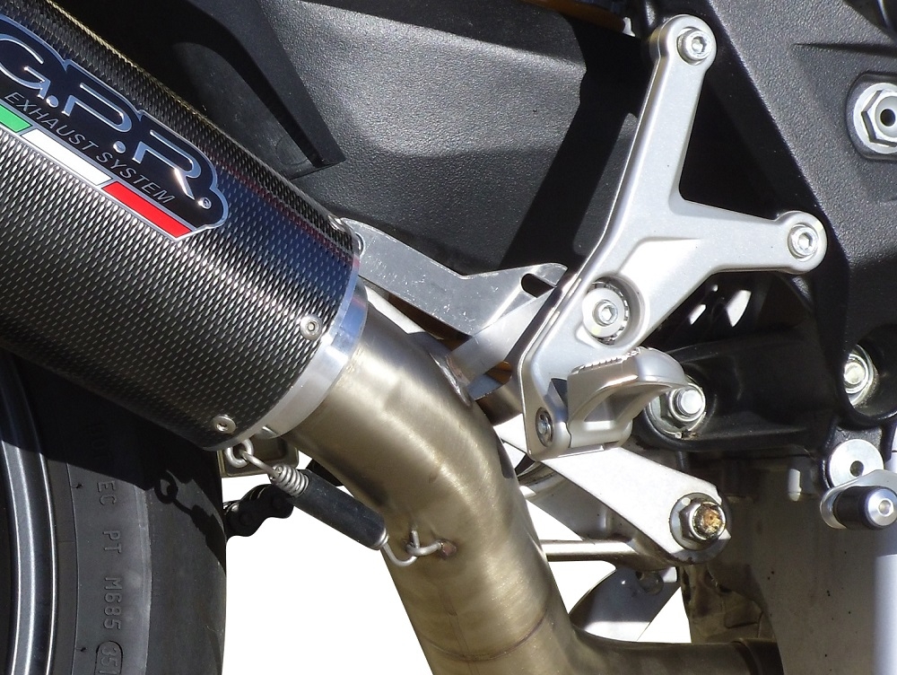 Esapament GPR compatibil cu Mv Agusta Brutale 800 Dragster 2017 Evacuare slip-on omologata, inclusiv db killer detașabil, cot de legătură și catalizator,M3 Black Titanium