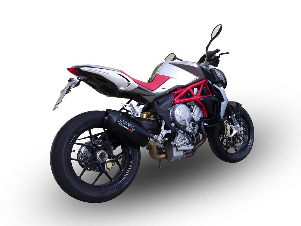 Esapament GPR compatibil cu Mv Agusta Brutale 800 Dragster 2013 Evacuare slip-on omologata, inclusiv db killer detașabil și cot de legătură,Furore Nero