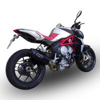 Esapament GPR compatibil cu Mv Agusta Brutale 800 Dragster 2013 Evacuare slip-on omologata, inclusiv db killer detașabil și cot de legătură,Furore Nero