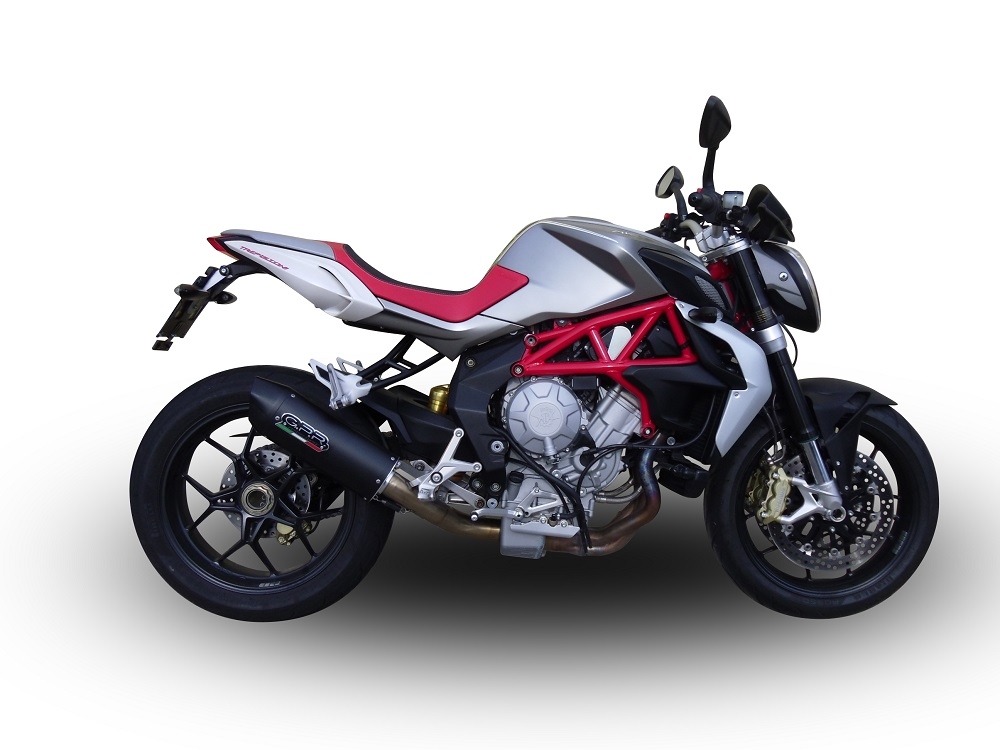 Esapament GPR compatibil cu Mv Agusta Brutale 800 Dragster 2013 Evacuare slip-on omologata, inclusiv db killer detașabil și cot de legătură,Furore Nero
