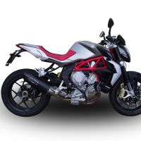 Esapament GPR compatibil cu Mv Agusta Brutale 800 Dragster 2013 Evacuare slip-on omologata, inclusiv db killer detașabil și cot de legătură,Furore Nero