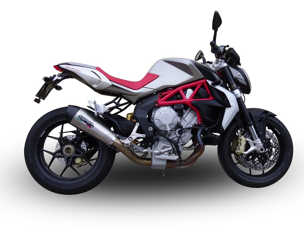 Esapament GPR compatibil cu Mv Agusta Brutale 800 2012 Evacuare slip-on omologata, inclusiv db killer detașabil și cot de legătură,New Grand Prix Evo Titanium