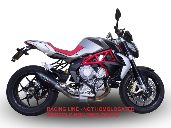 Esapament GPR compatibil cu Mv Agusta Brutale 800 Dragster 2013 Evacuare slip-on omologata, inclusiv db killer detașabil, cot de legătură și catalizator,Furore Nero