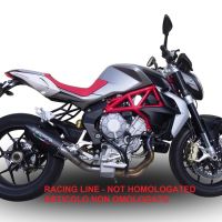 Esapament GPR compatibil cu Mv Agusta Brutale 800 Dragster 2013 Evacuare slip-on omologata, inclusiv db killer detașabil, cot de legătură și catalizator,Furore Nero
