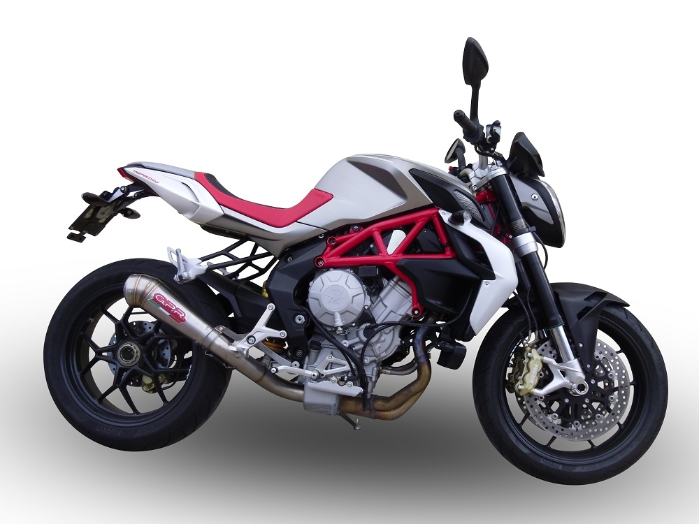 Esapament GPR compatibil cu Mv Agusta Brutale 800 Dragster 2013 Evacuare slip-on omologata, inclusiv db killer detașabil, cot de legătură și catalizator,Powercone Evo