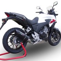Exhaust compatible with Honda Cb 400 X 2013-2015, Furore Nero, Homologated legal slip-on exhaust including removable db killer and link pipe