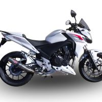 Esapament GPR compatibil cu Honda Cb 500 F 2013 Evacuare slip-on omologata, inclusiv db killer detașabil și cot de legătură,Deeptone Inox